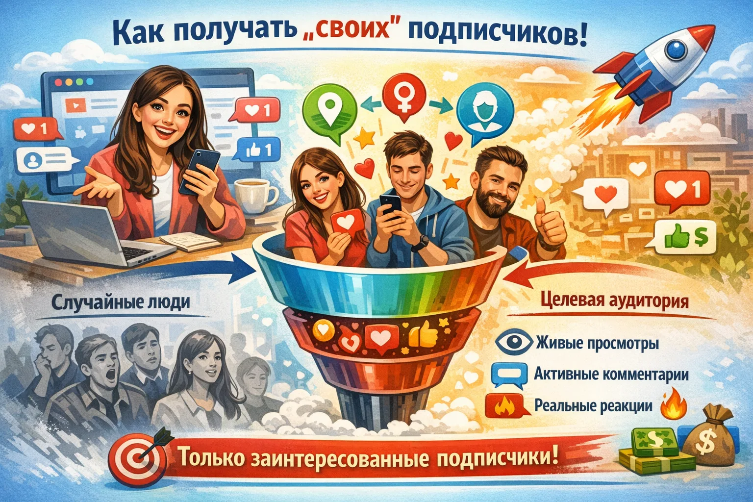 Как получать не просто подписчиков, а именно “своих” людей 🚀

Вы можете годами лить трафик, закупат