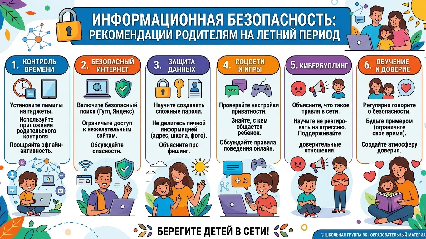 ☀ Безопасное лето в сети: памятка для родителей