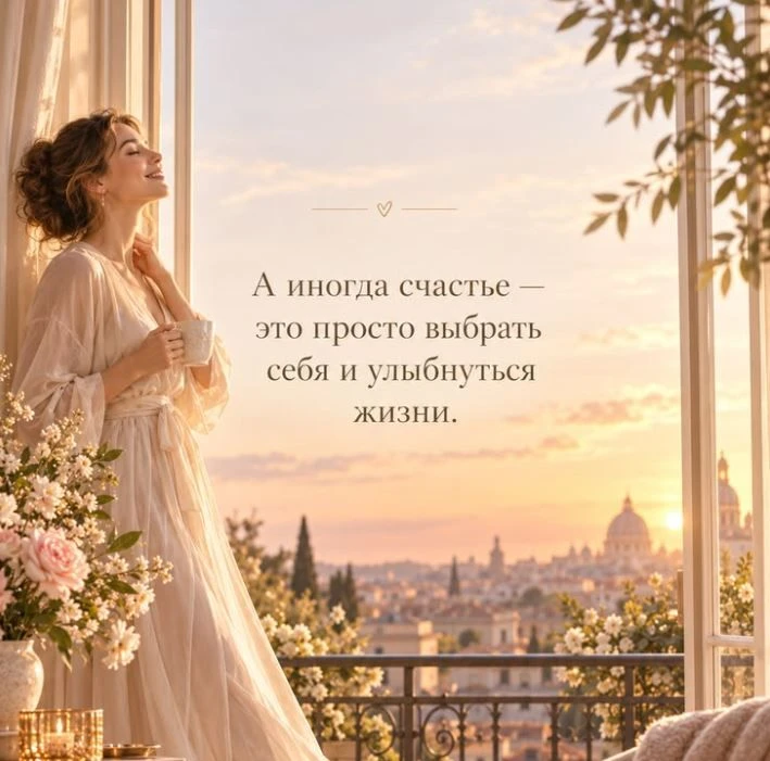 Цитата дня. ✨ Иногда счастье – это просто выбрать себя и улыбнуться жизни…