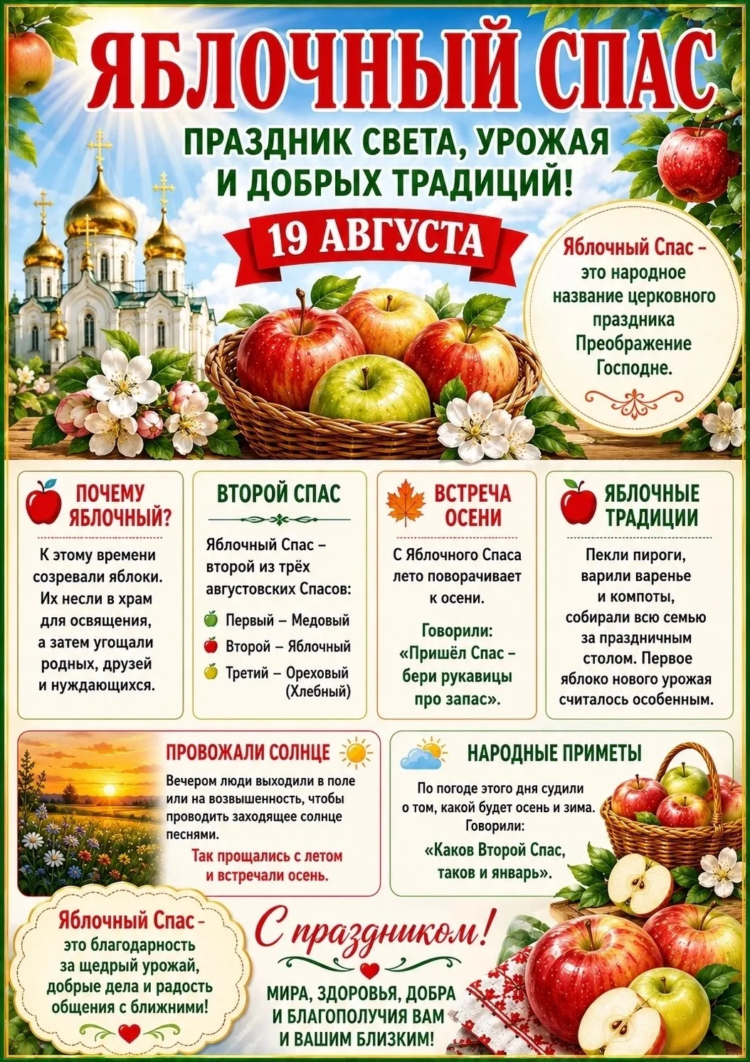 🍎 Яблочный Спас: традиции, приметы и интересные факты