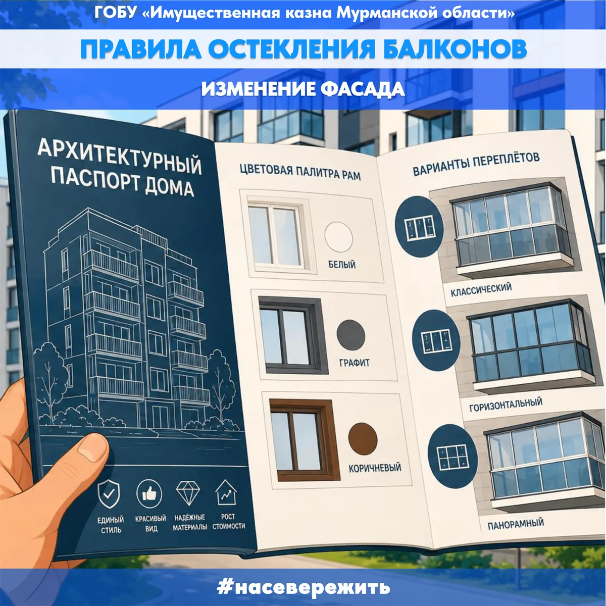 Правила остекления балконов и изменение фасада МКД.