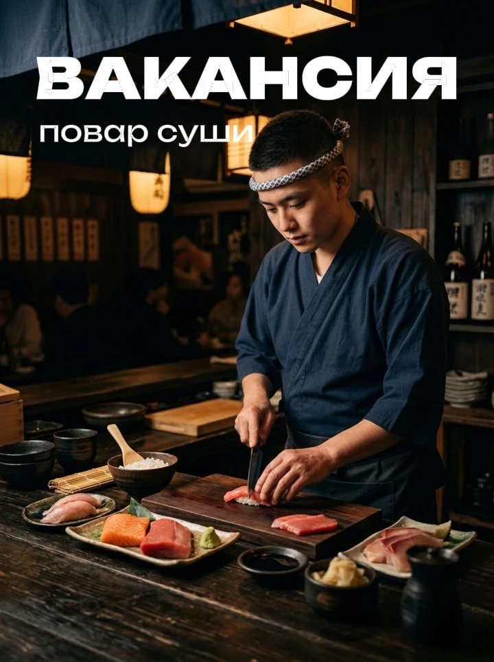 У нас открылась ВАКАНСИЯ повара суши👨‍🍳
