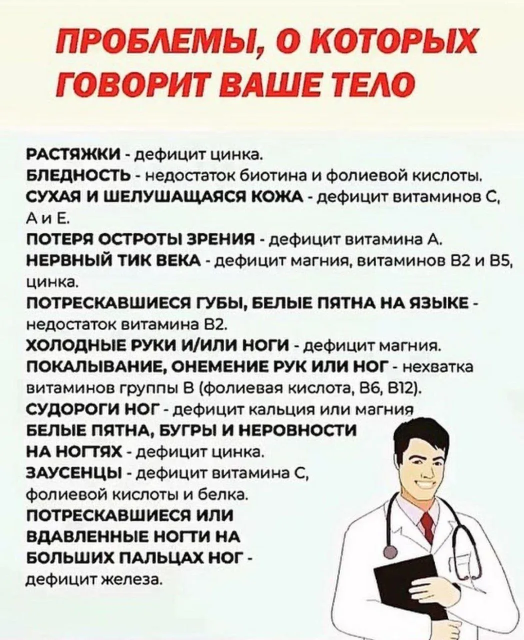 Проблемы, о которых говорит ваше тело!😁

Сохраняйте, чтобы не потерять!