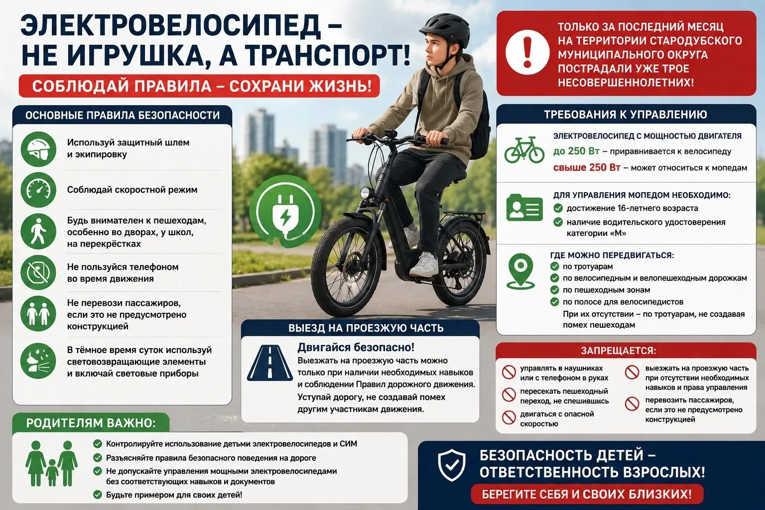 Правила управления электровелосипедами и средствами индивидуальной мобильности (сим)