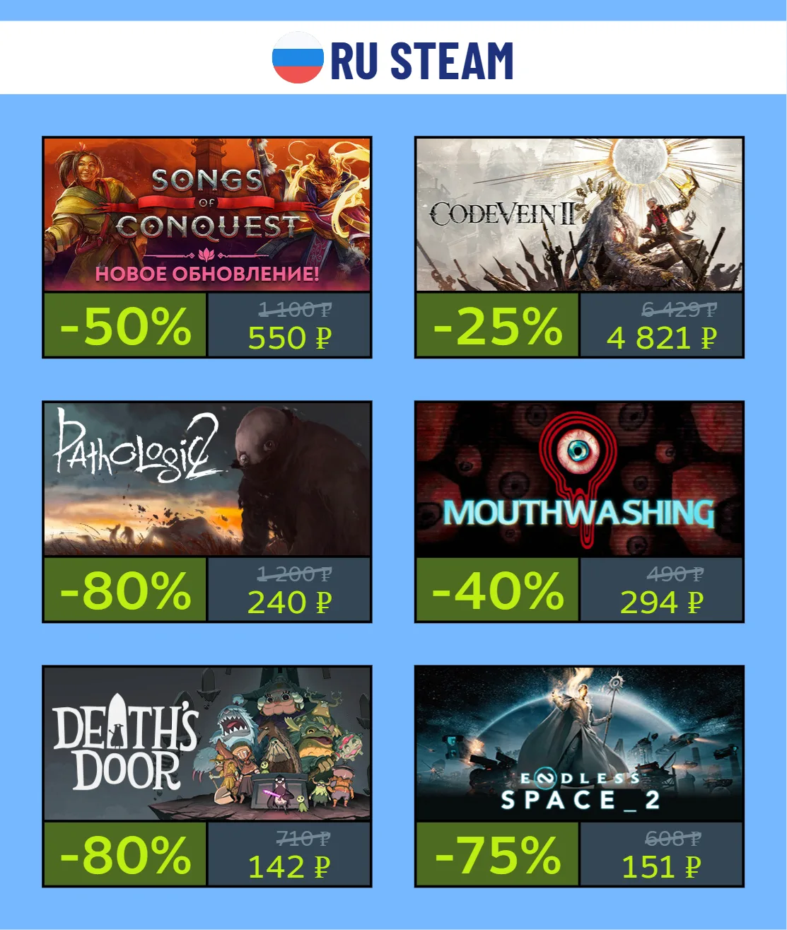 🇷🇺 Скидки среди недели в RU Steam [Часть 2]

Распродажа игровых серий:
⦁ Crysis
⦁ Bus Simulator

Т