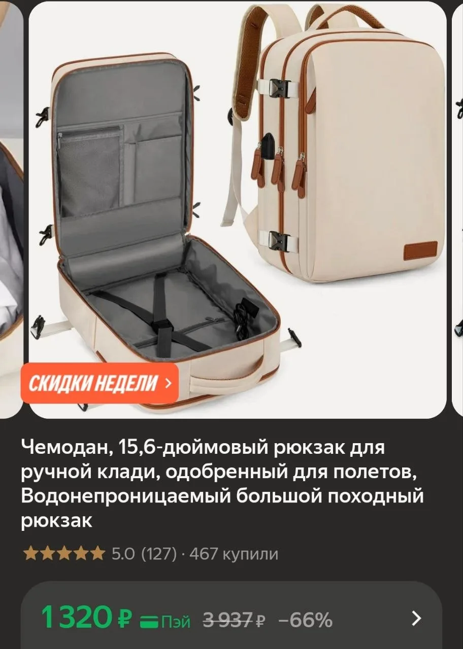 Чемодан-рюкзак для ручной