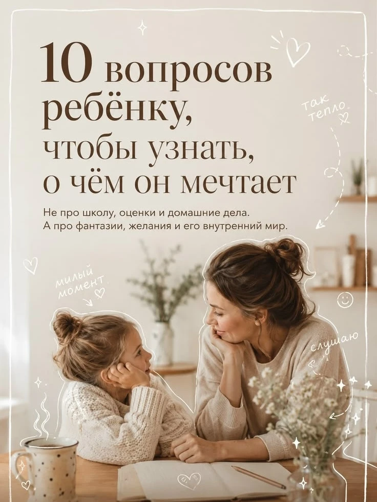 Вопросы ребенку, что бы узнать о чем он мечтает ✨🥰