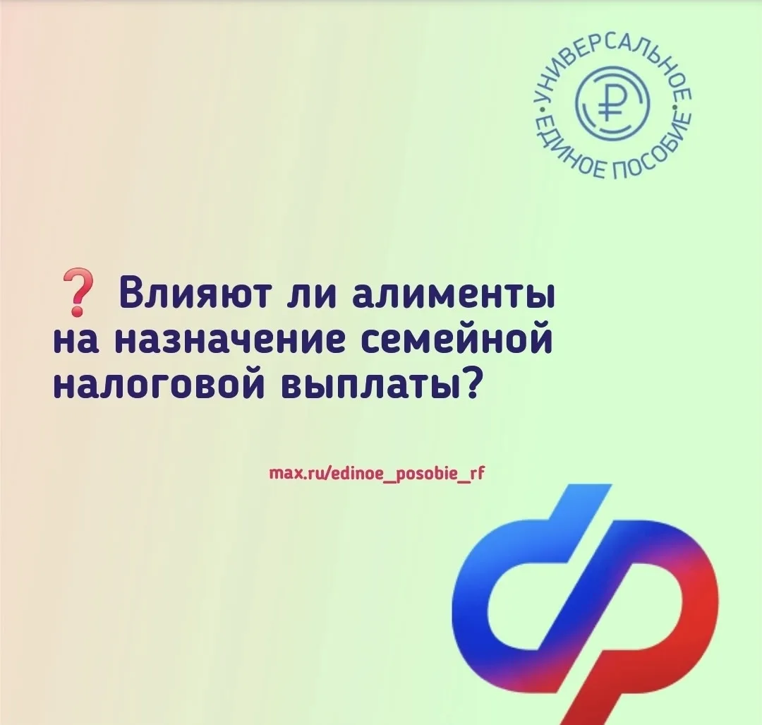 ❓️Как влияют алименты на назначение Ежегодной семейной налоговой выплаты?