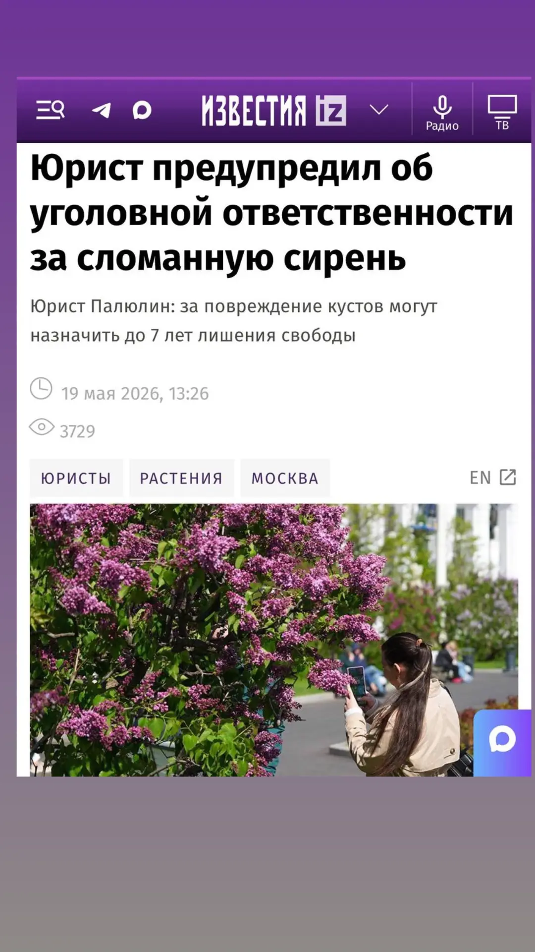 За украденный куст сирени грозит тюрьма! А за украденного у матери ребенка, покалеченну...