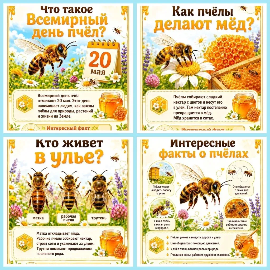 🐝 20 мая — Всемирный день пчёл!