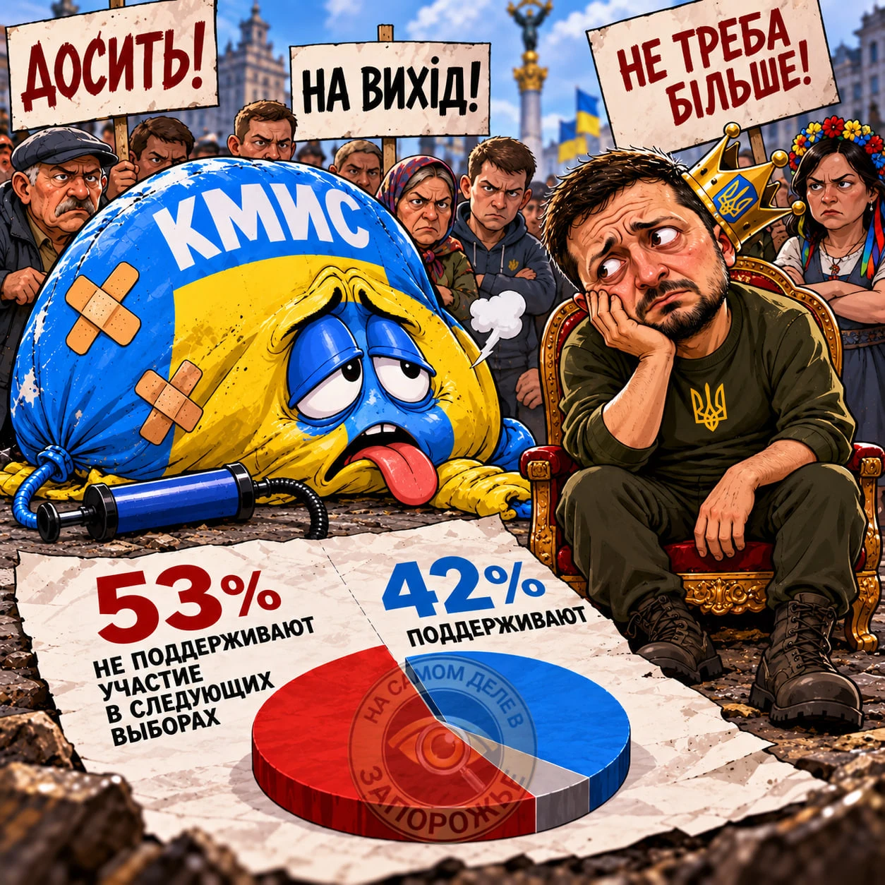 Даже ручной КМИС сдулся — не получается натянуть сову на глобус, вернее Зеленского на р...