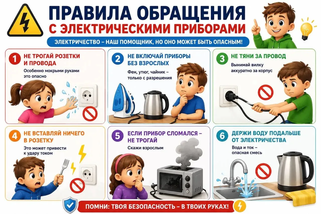 ⚡️ Электричество — отличный помощник, если обращаться с ним правильно!

Лето — это время, когда дети