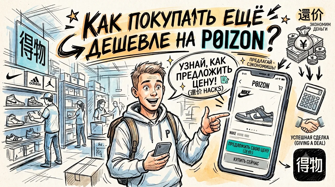 Всем привет! Знаете ли вы, что на Poizon можно торговаться? В приложении есть крутая фу...
