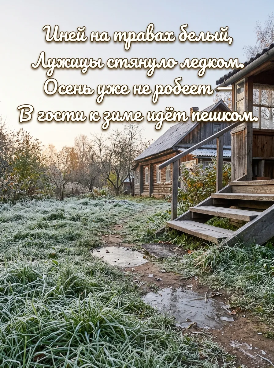 Иней на травах белый,