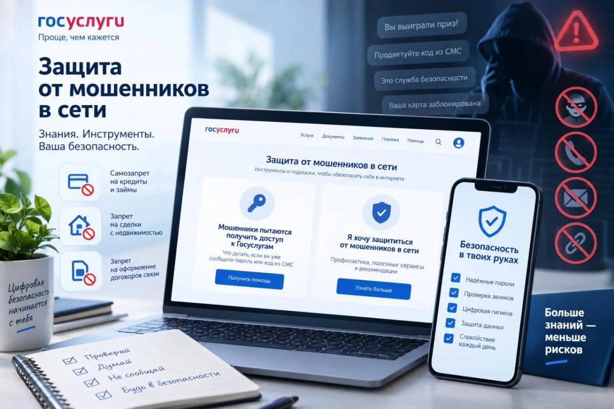 🔐🛡Защита от мошенников в сети: важные инструменты и советы на Госуслугах!