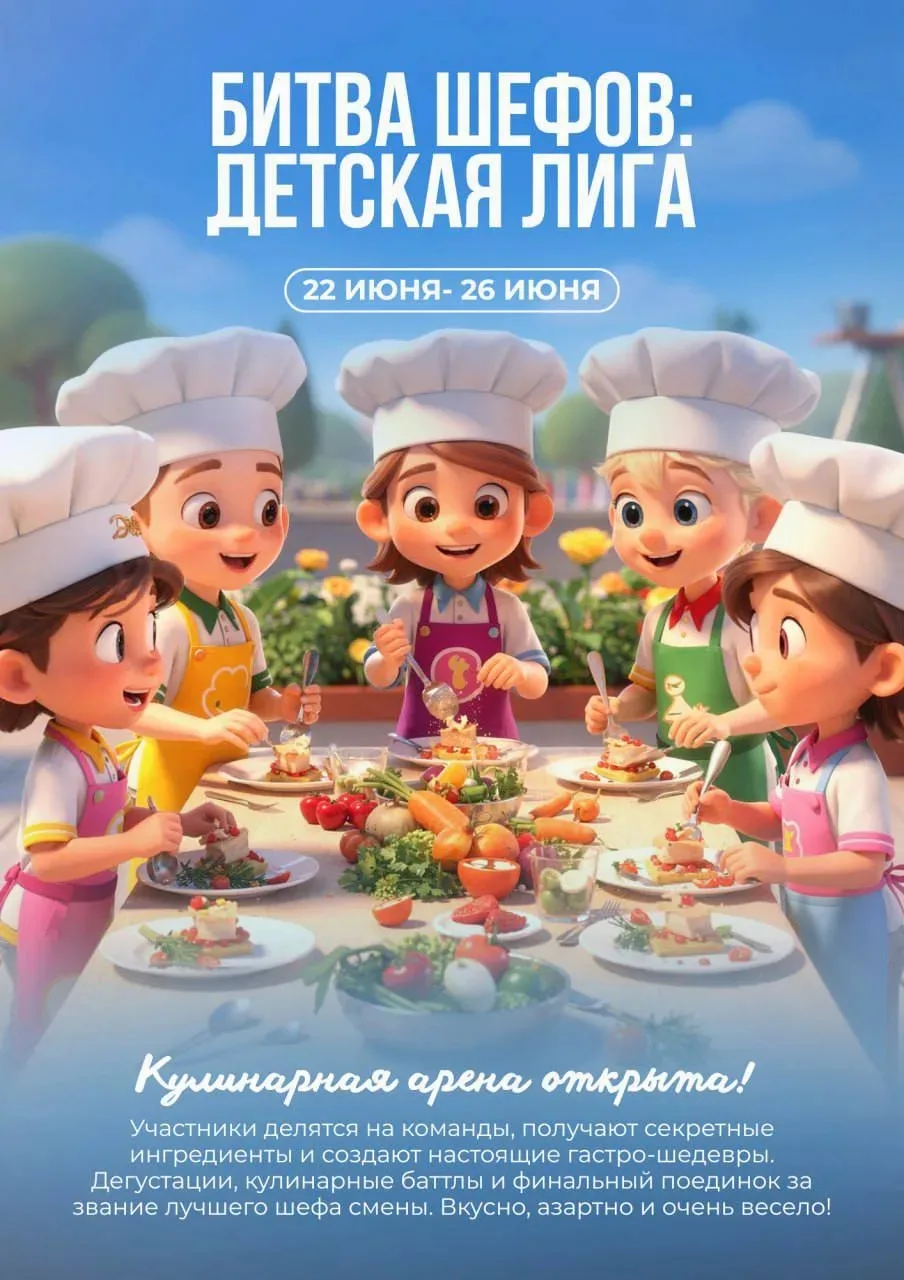 🔥🔥🔥 Уже на следующей неделе стартует уникальная программа «БИТВА ШЕФОВ: ДЕТСКАЯ ЛИГА»!

Научим де