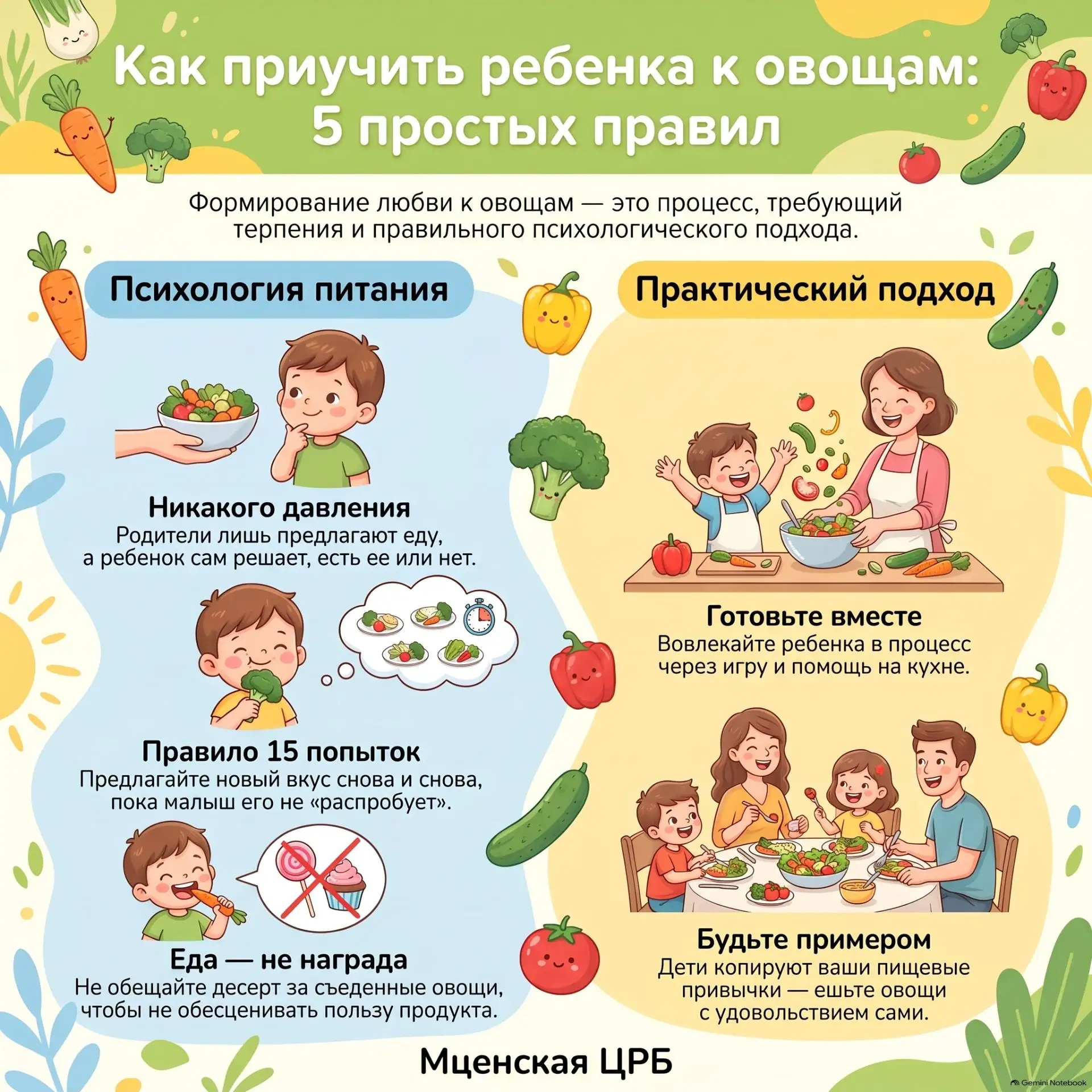 🥦 Как помирить ребенка с овощами? 10 проверенных советов для родителей