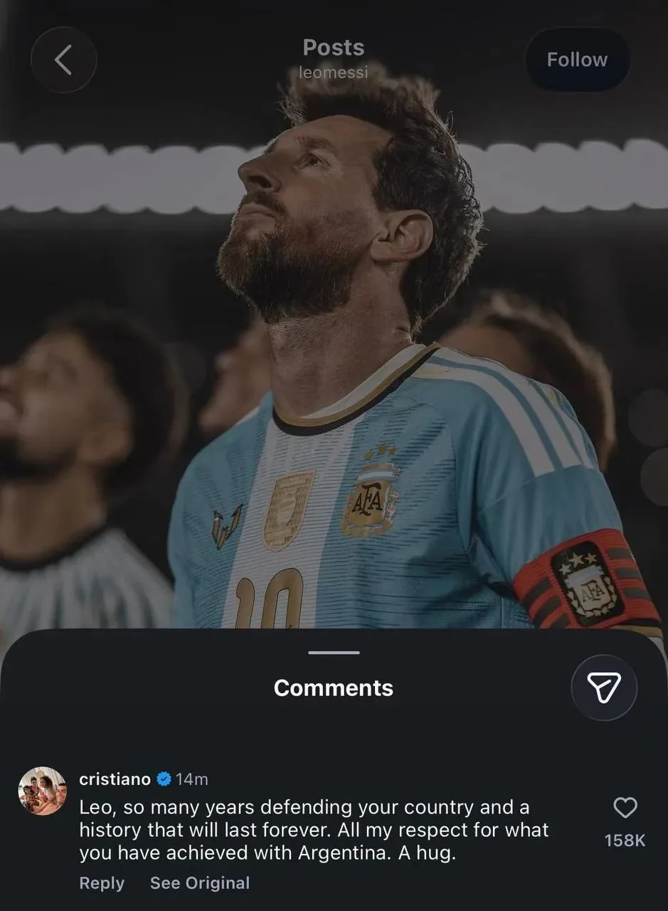 👏 Роналду обратился к Месси!