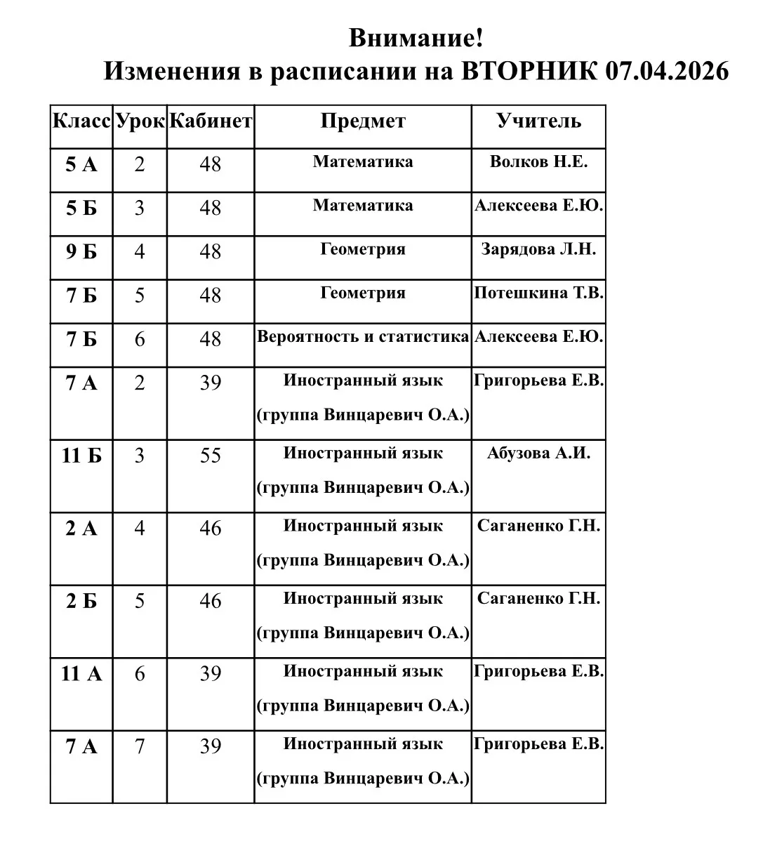 Вошли в последнюю главу, Но вторник, видно, не в ладу. Расписание опять шалит, И новый план для нас 
