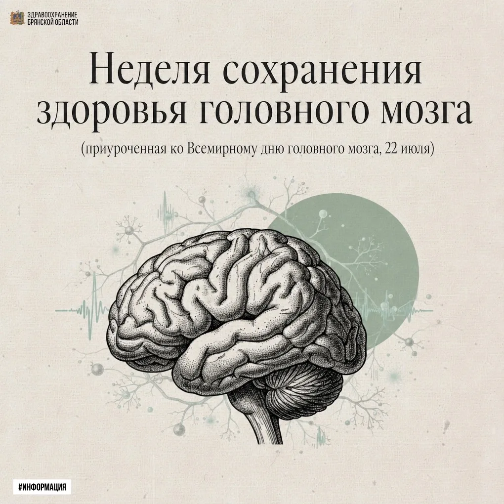 🧠 Неделя сохранения здоровья головного мозга

С 20 по 26 июля в России проводится неделя сохранения