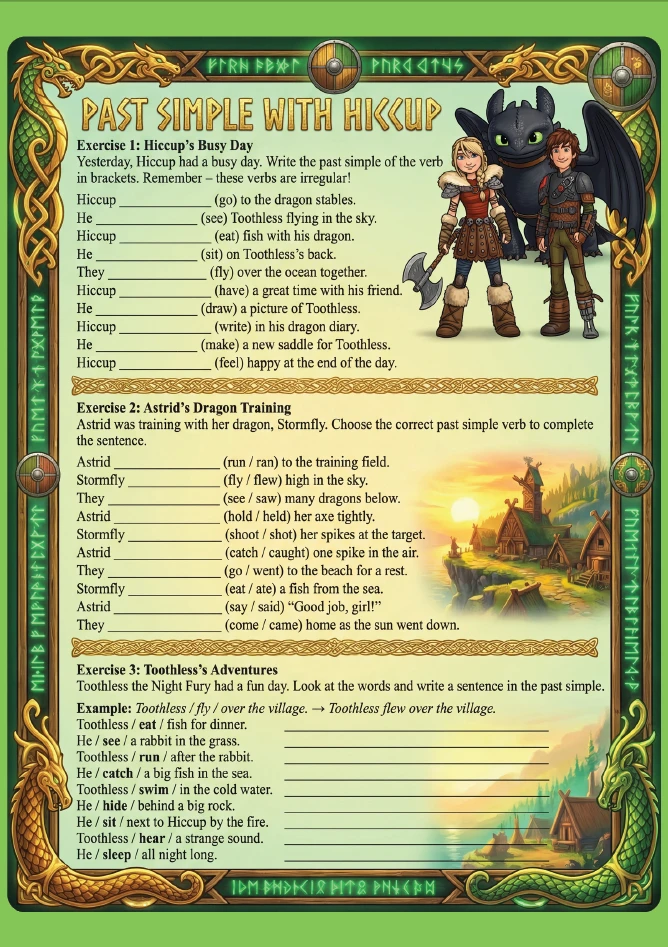 ❤ PAST SIMPLE IRREGULAR VERBS WITH HICCUP A0-A1    ❤️ Забрать бесплатно можно здесь     📚📚📚Бесплатна