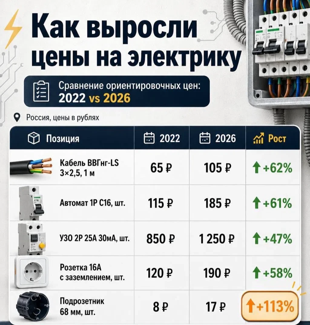 💬“А в 2022 мне электрику дешевле делали”. 

Бывает приезжаешь на объект, считаешь материалы, называ