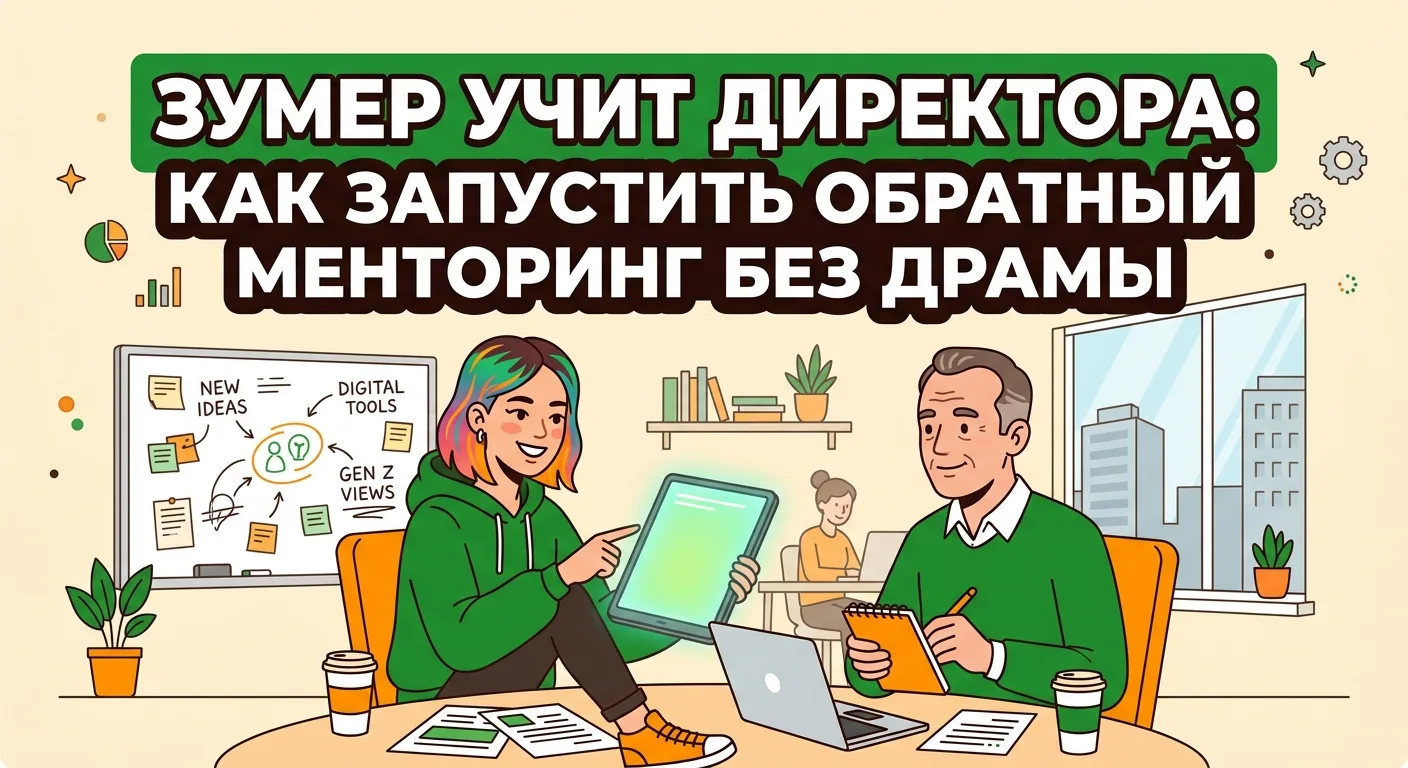 Зумер учит директора: как запустить обратный менторинг без драмы

В 2026 году доля зумеров в компани