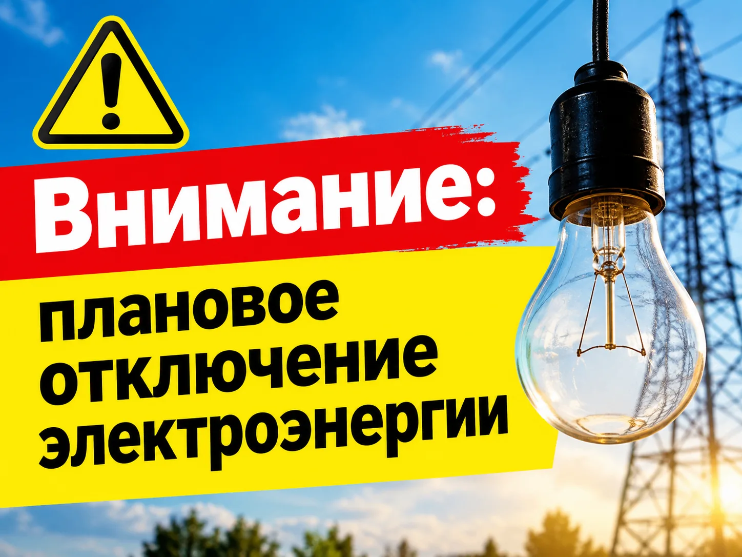 🔌 Внимание: плановое отключение электроэнергии