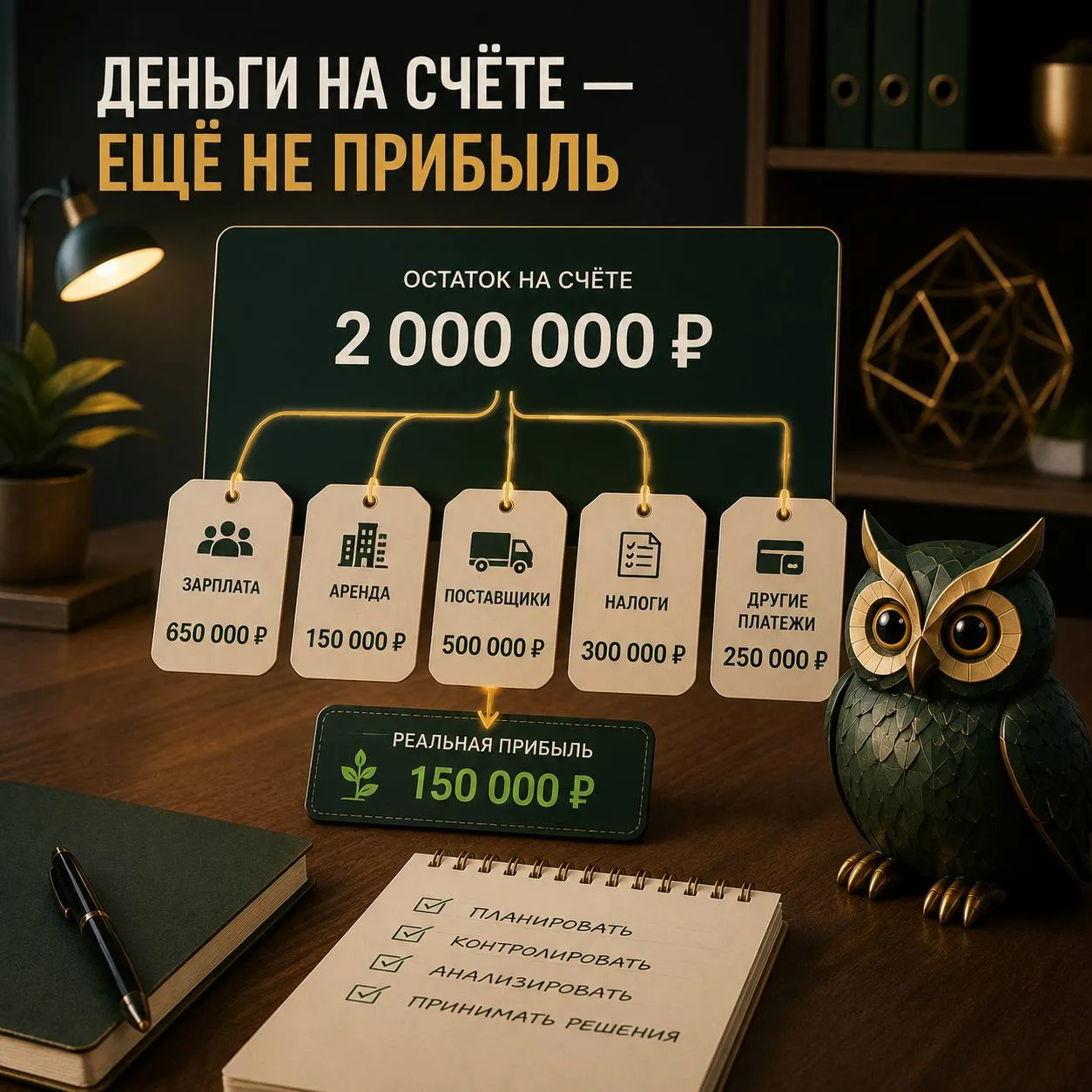 Деньги на счёте — ещё не прибыль 💰