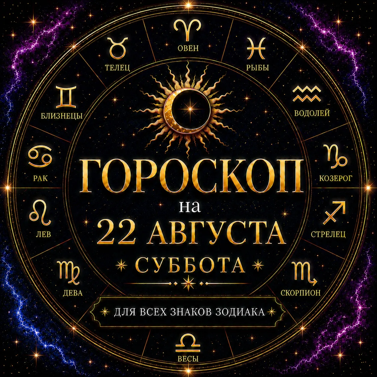 ⭐️Гороскоп на 22 августа субботу