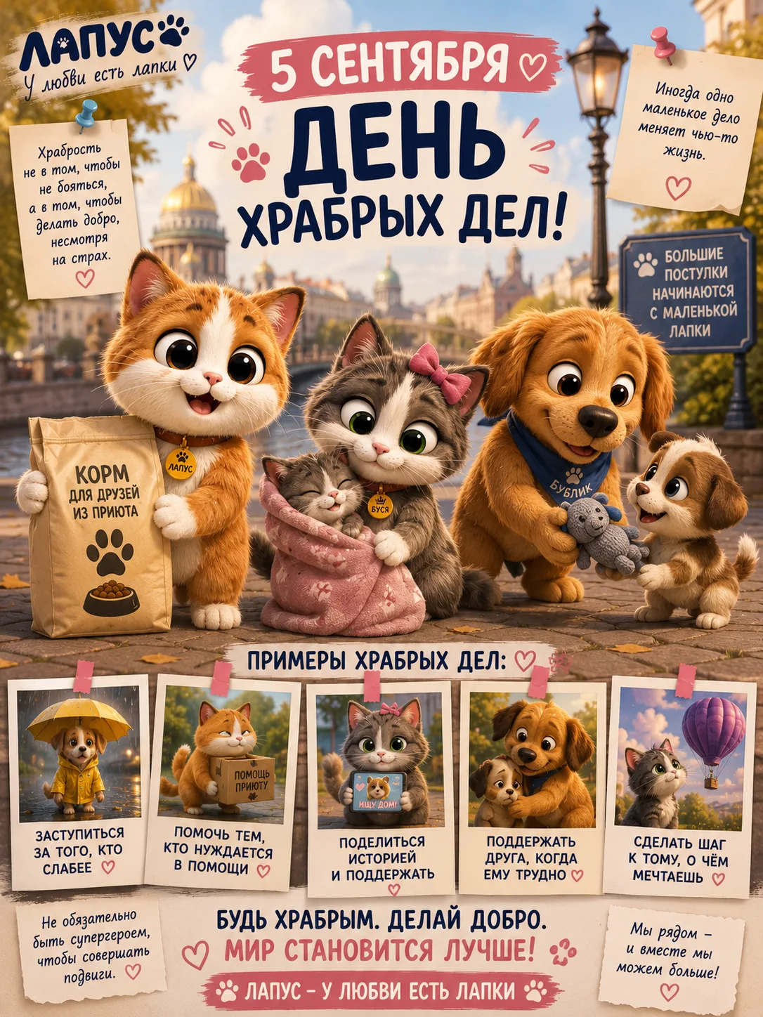 🦸‍♂️🐾 **5 СЕНТЯБРЯ — ДЕНЬ ХРАБРЫХ ДЕЛ!**