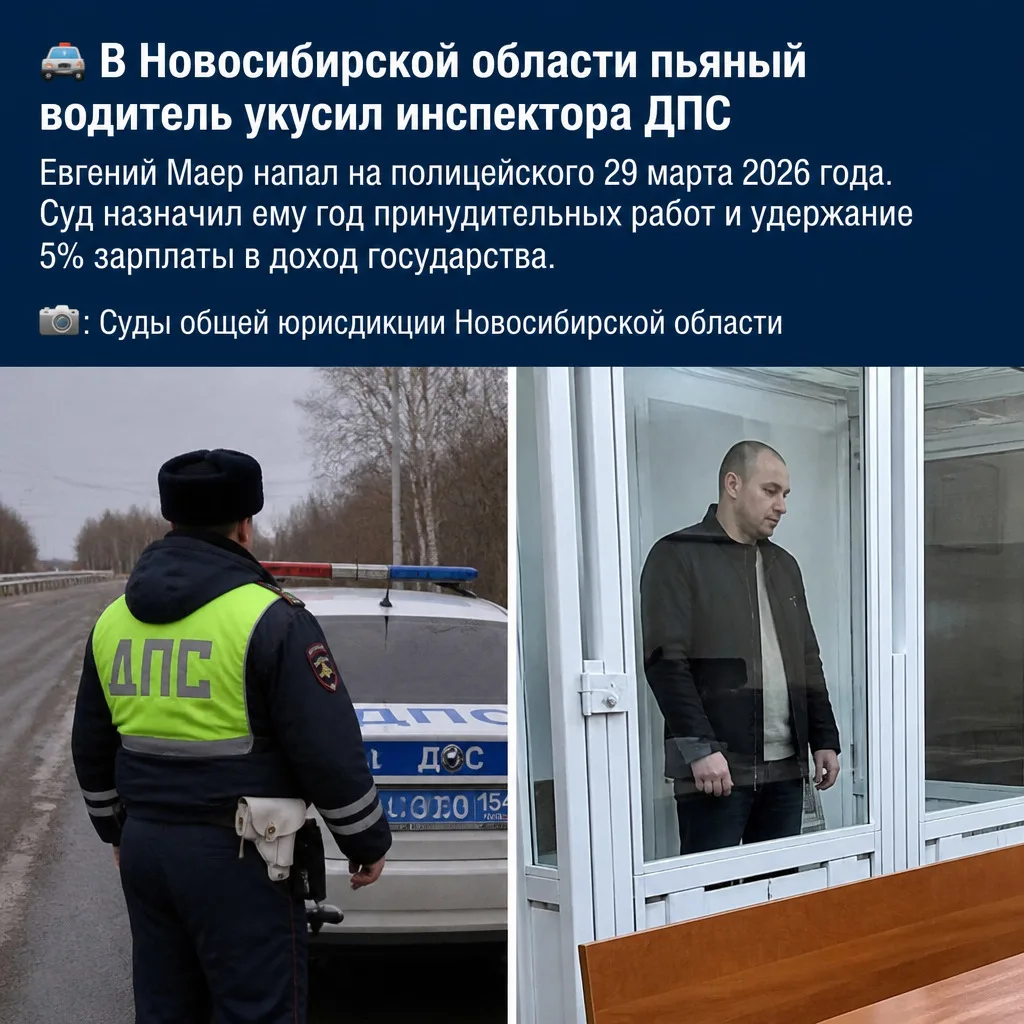 🚔 В Новосибирской области пьяный водитель укусил инспектора ДПС