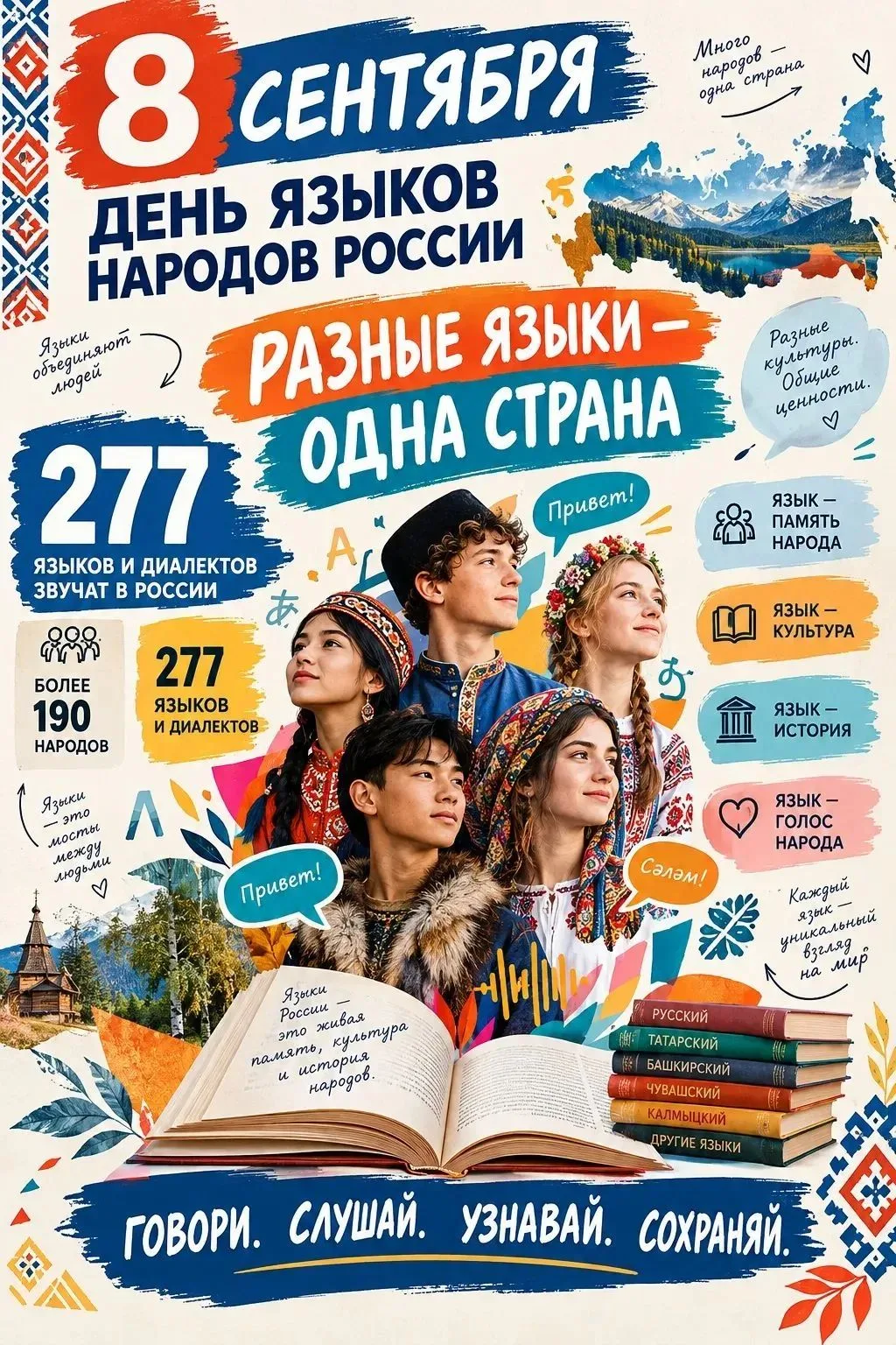 🗓 8 сентября — День языков народов Российской Федерации