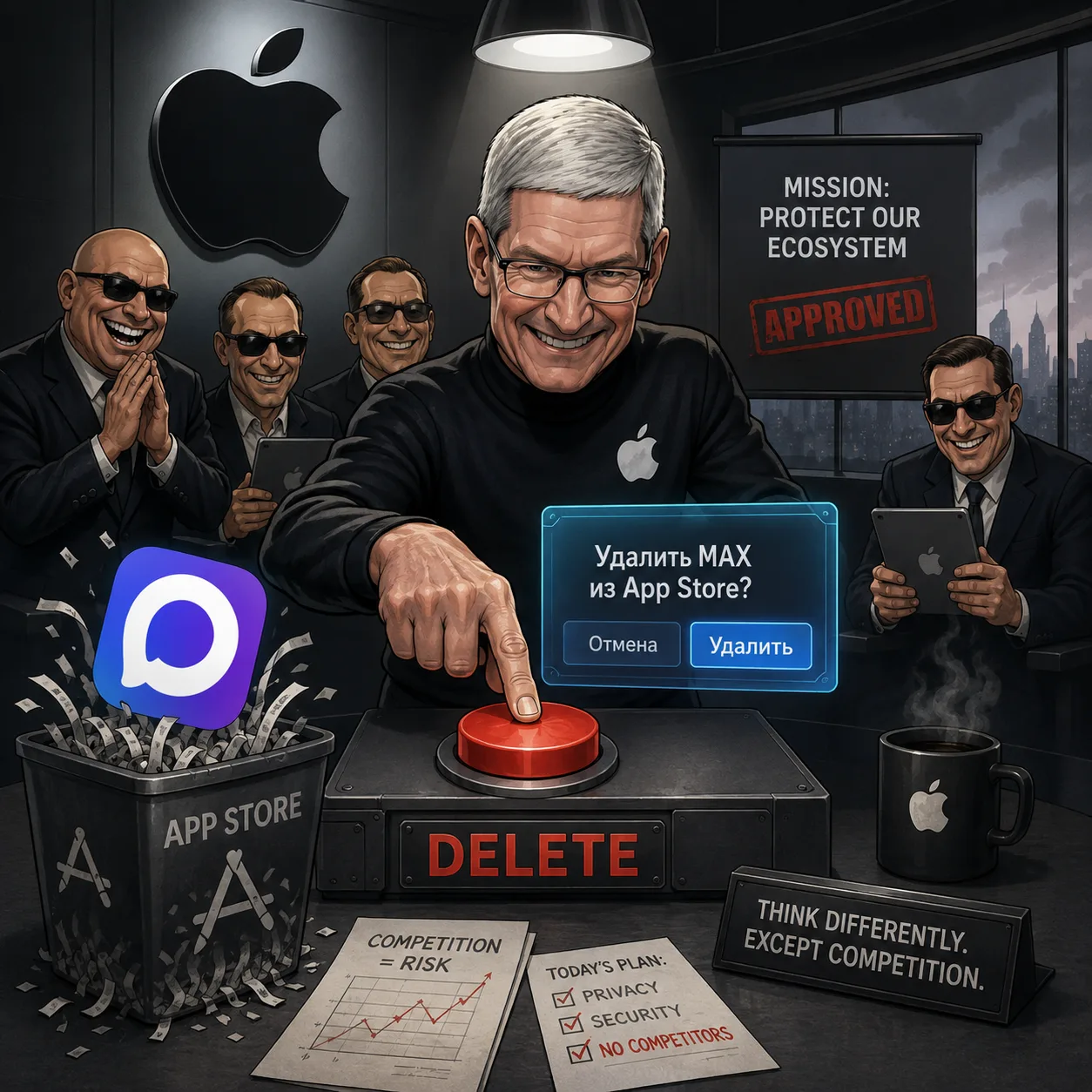 По поводу удаления MAX из App Store. Напомню, что предельно схожая ситуация с ровно теми же действую