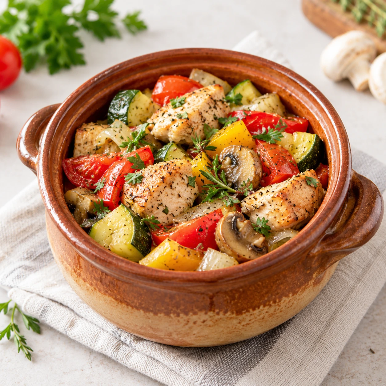 🦃 Индейка с овощами в горшочках