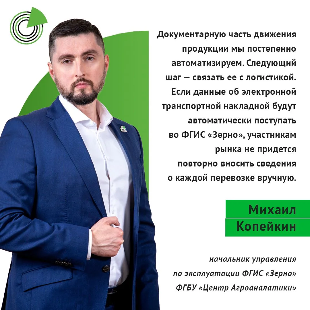 ИНТЕГРАЦИЮ ЭПД С ФГИС «ЗЕРНО» ПЛАНИРУЕТСЯ ЗАПУСТИТЬ К 1 МАРТА 2027 ГОДА — КОПЕЙКИН