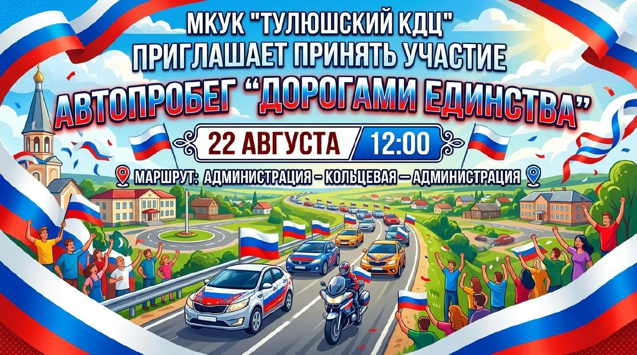 Приглашаем Вас, принять участие в Автопробеге посвящённому дню Государственного флага Р...