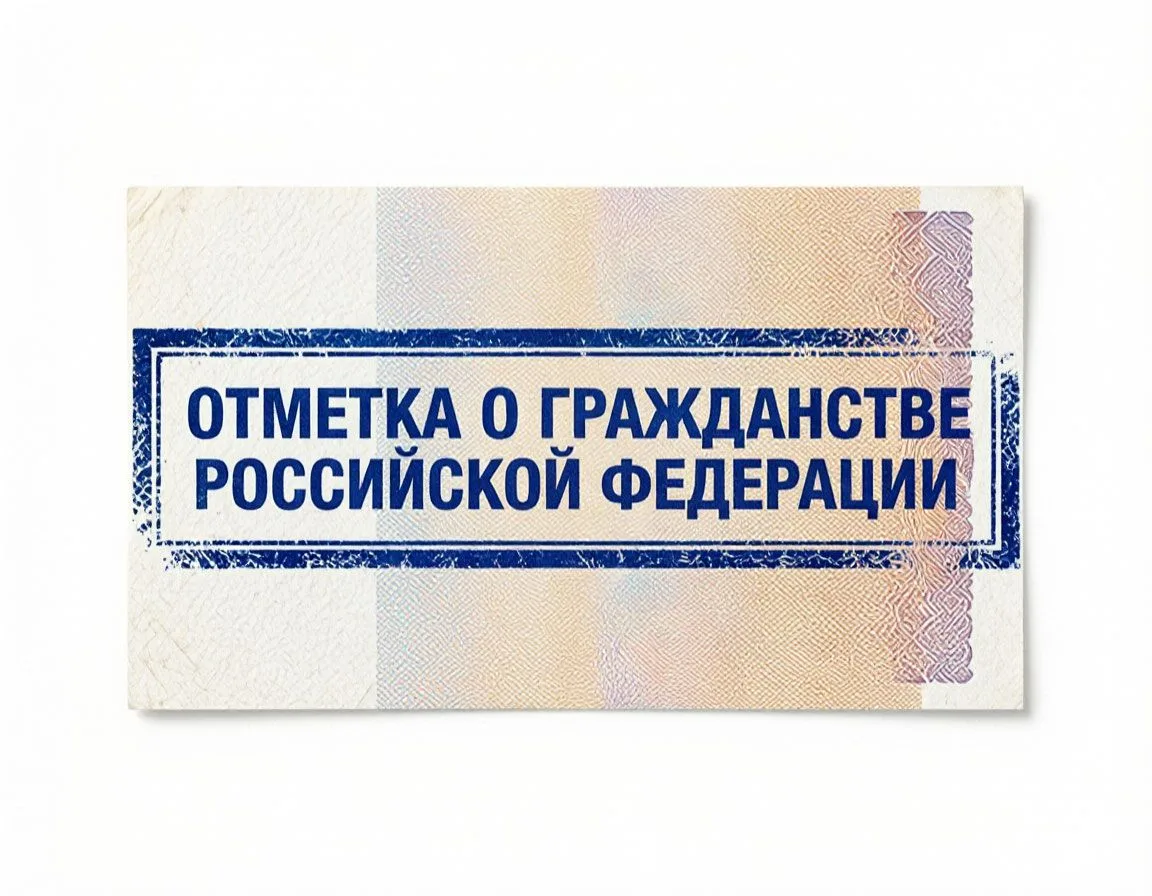 Для проставления штампа о гражданстве Российской Федерации на свидетельстве о рождении ...