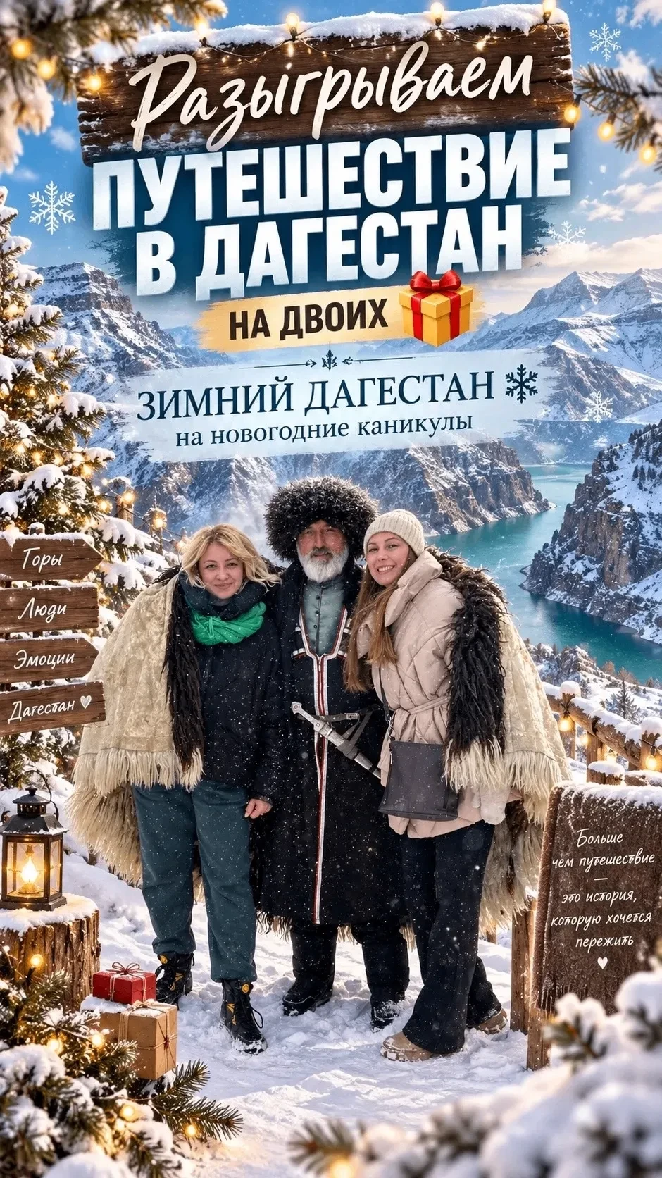 🎁 РАЗЫГРЫВАЕМ «ЗИМНИЙ ДАГЕСТАН» НА ДВОИХ! ❄️