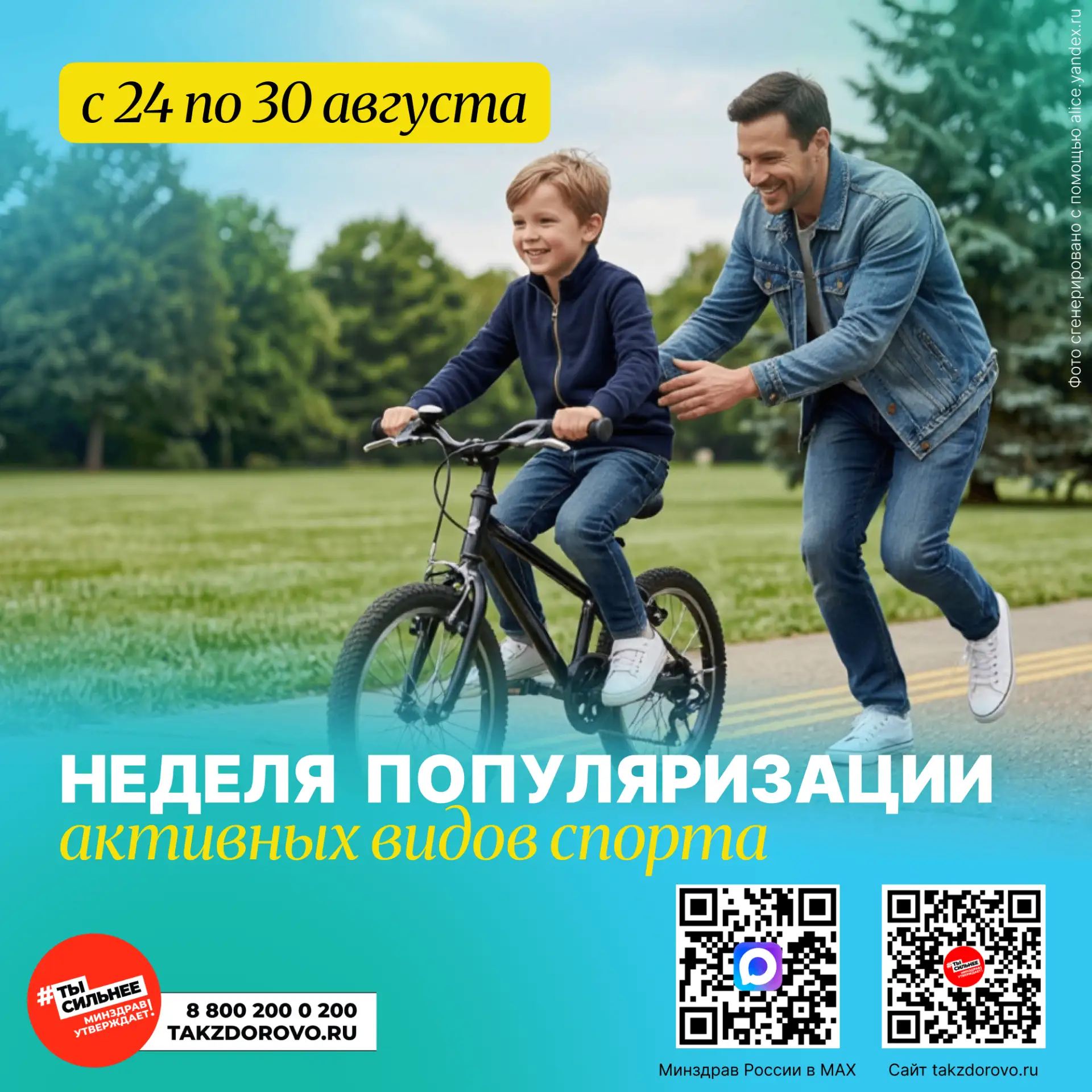 🎾 C 24 по 30 августа проходит Неделя популяризации активных видов спорта.