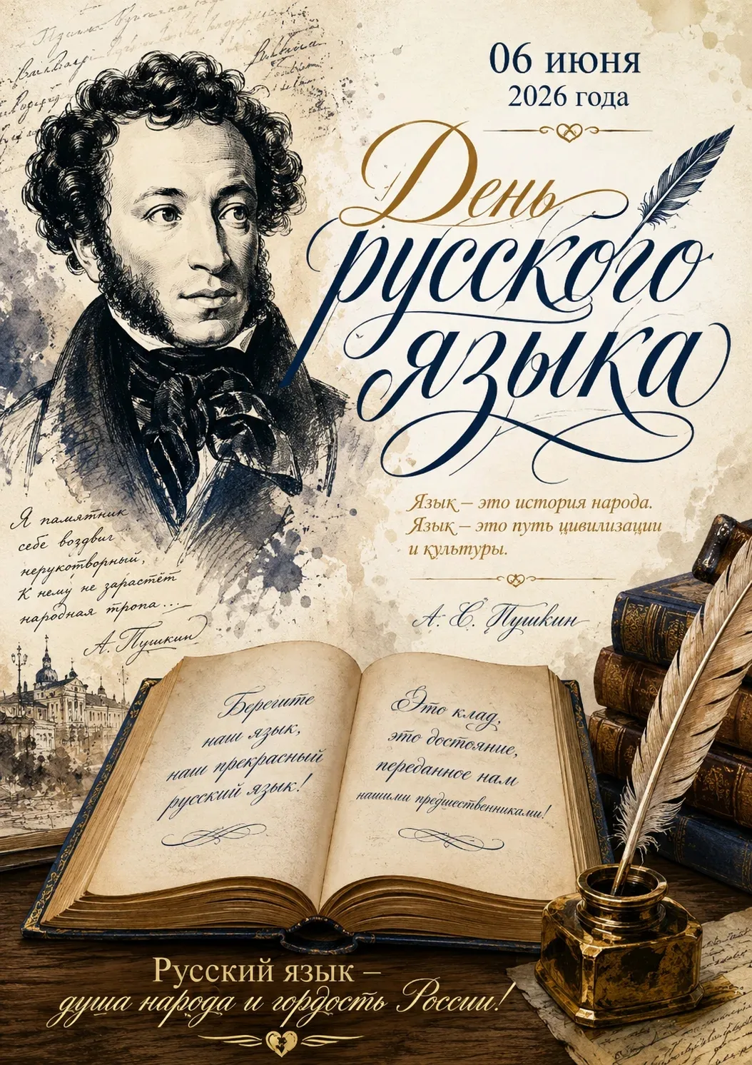 6 ИЮНЯ * Пушкинский день и День русского языка🖋

📚Дата выбрана в честь дня рождения Александра Пуш