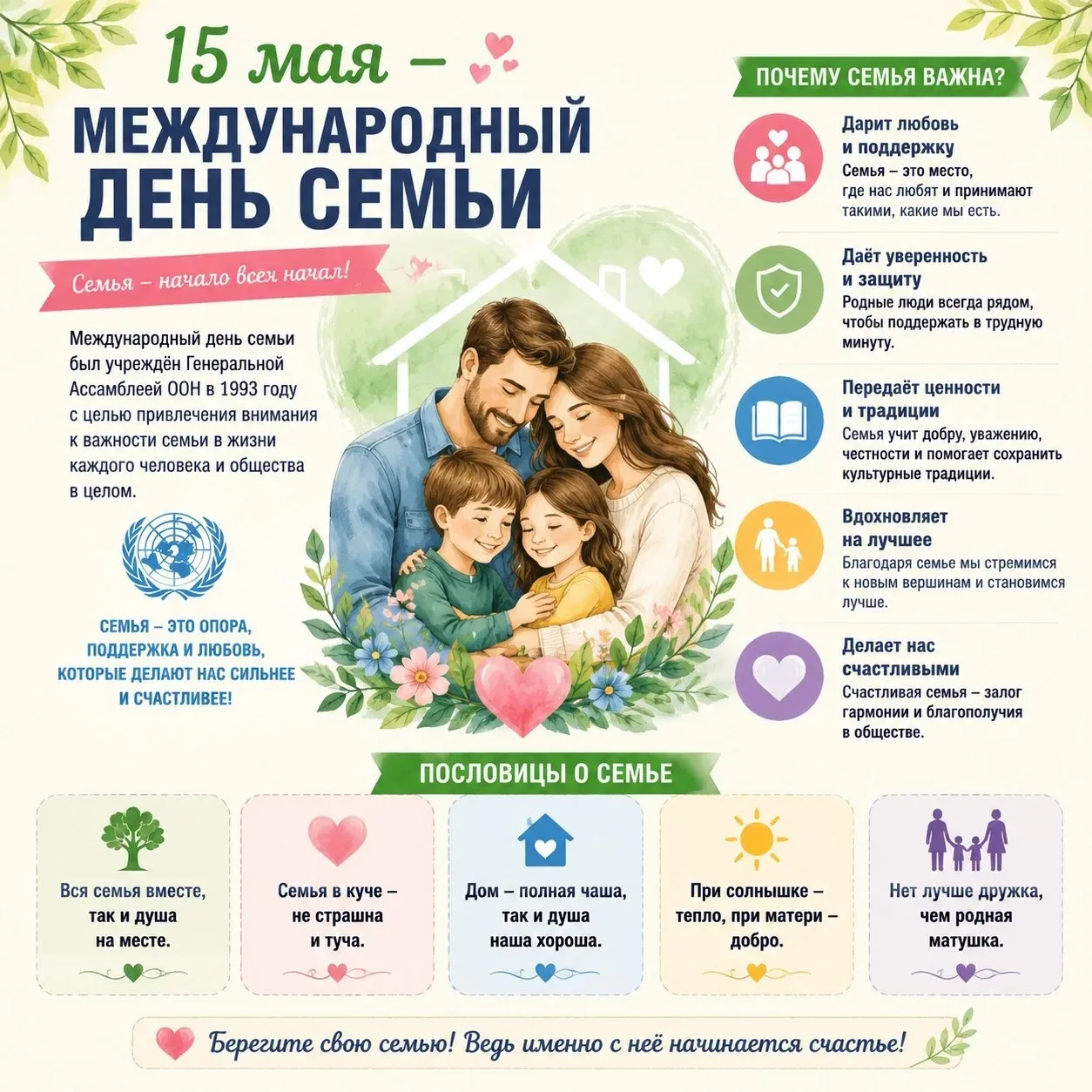 👨‍👩‍👧‍👦15 мая — Международный день семьи.