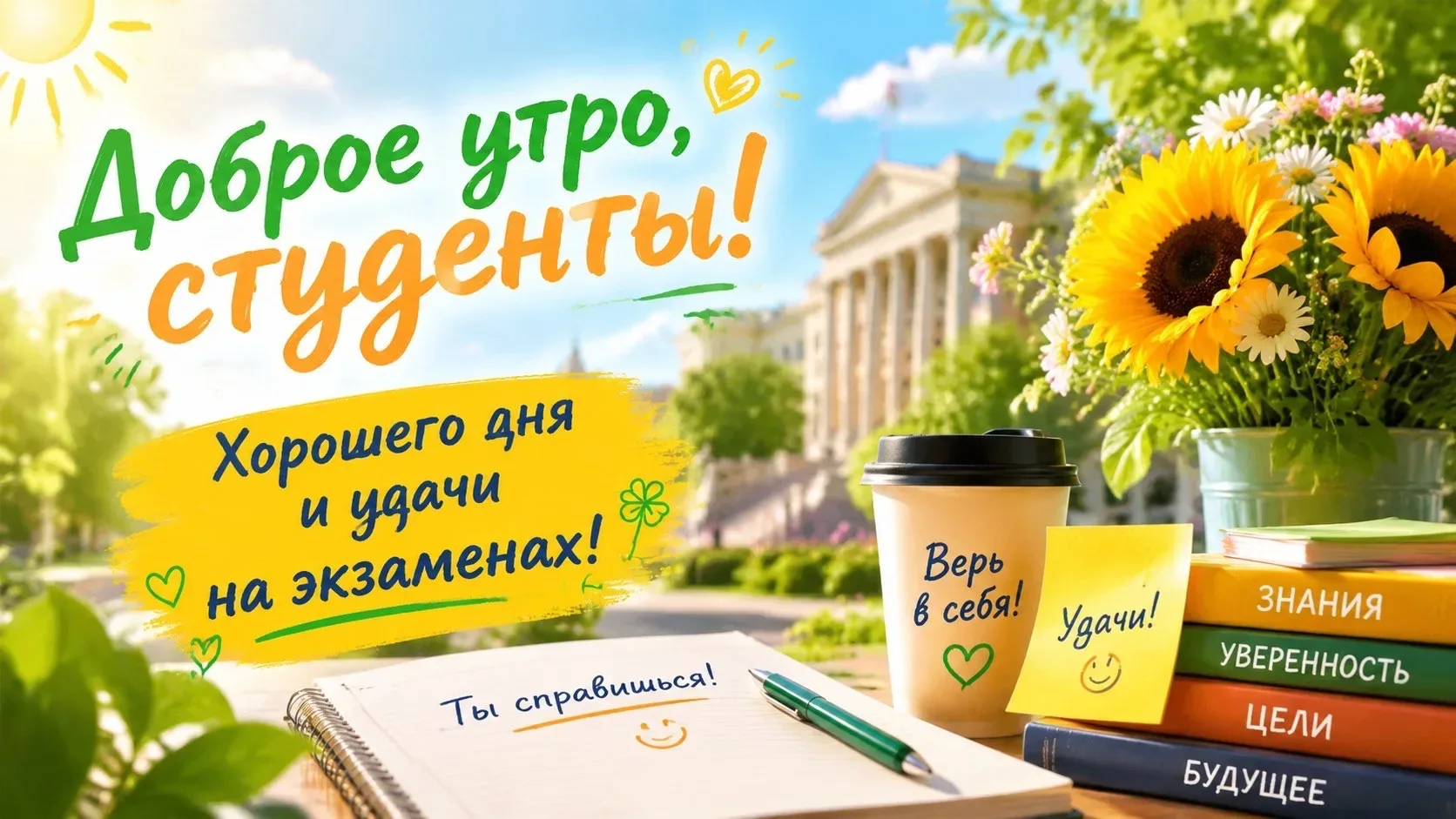 Доброе утро, студенты!

Сегодня прекрасный тёплый летний день ☀️

Мы знаем, что для выпускников эта 