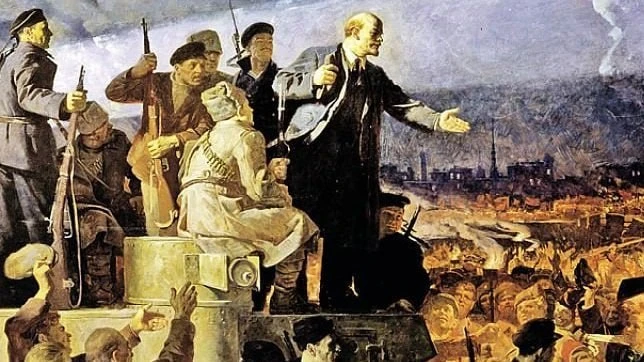 16 апреля 1917 г. в революционный Петроград из Швейцарии через Германию, Швецию и Финля...
