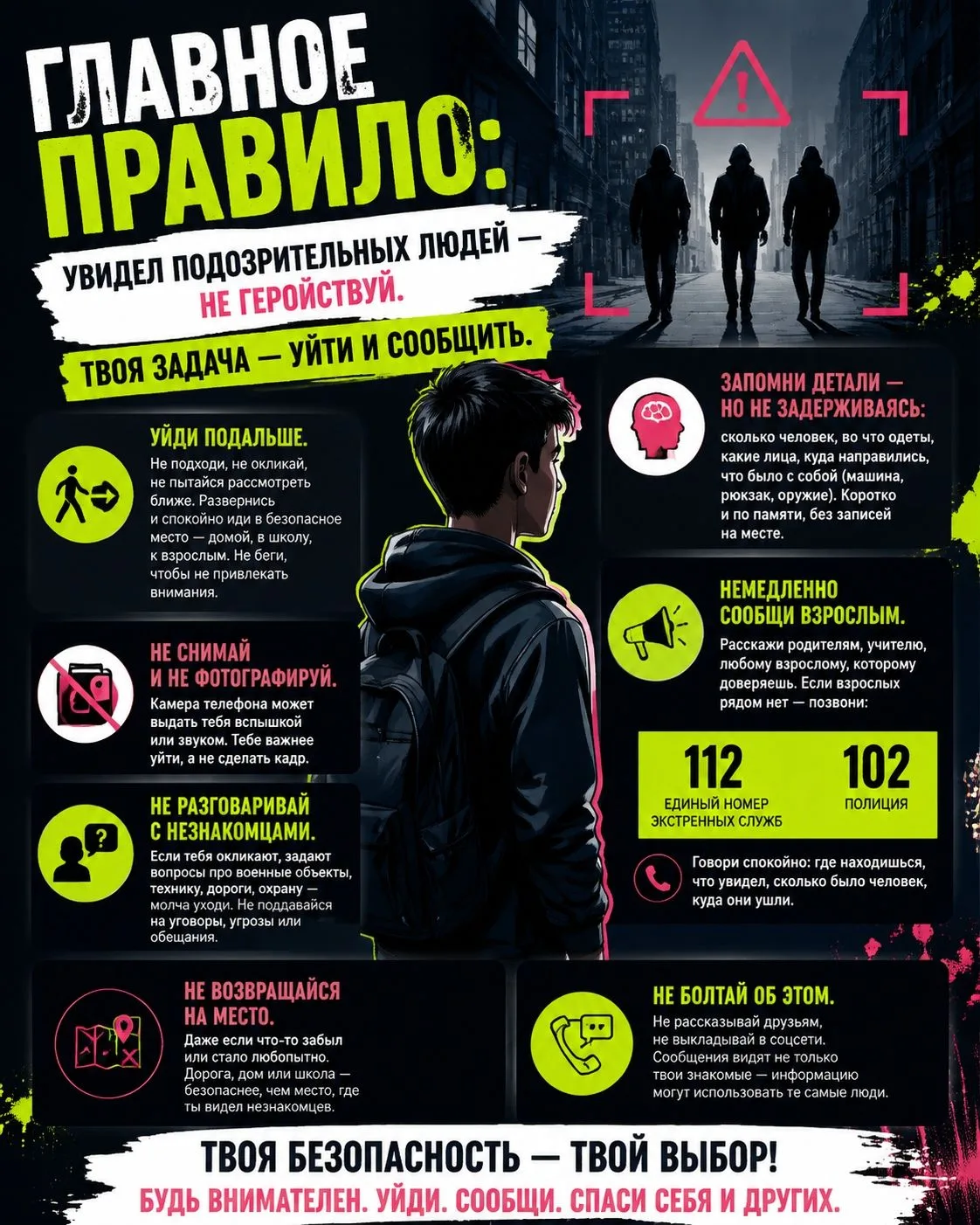 💥Памятка для детей: что делать, если заметил чужих разведчиков💥
