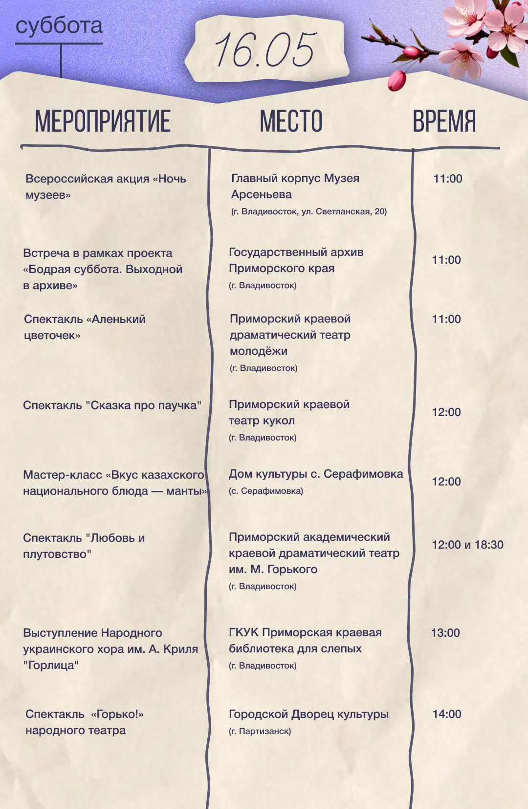 🌙 Уже в эту субботу в Приморье пройдёт «Ночь музеев»  Музеи, театры и учреждения культуры региона по