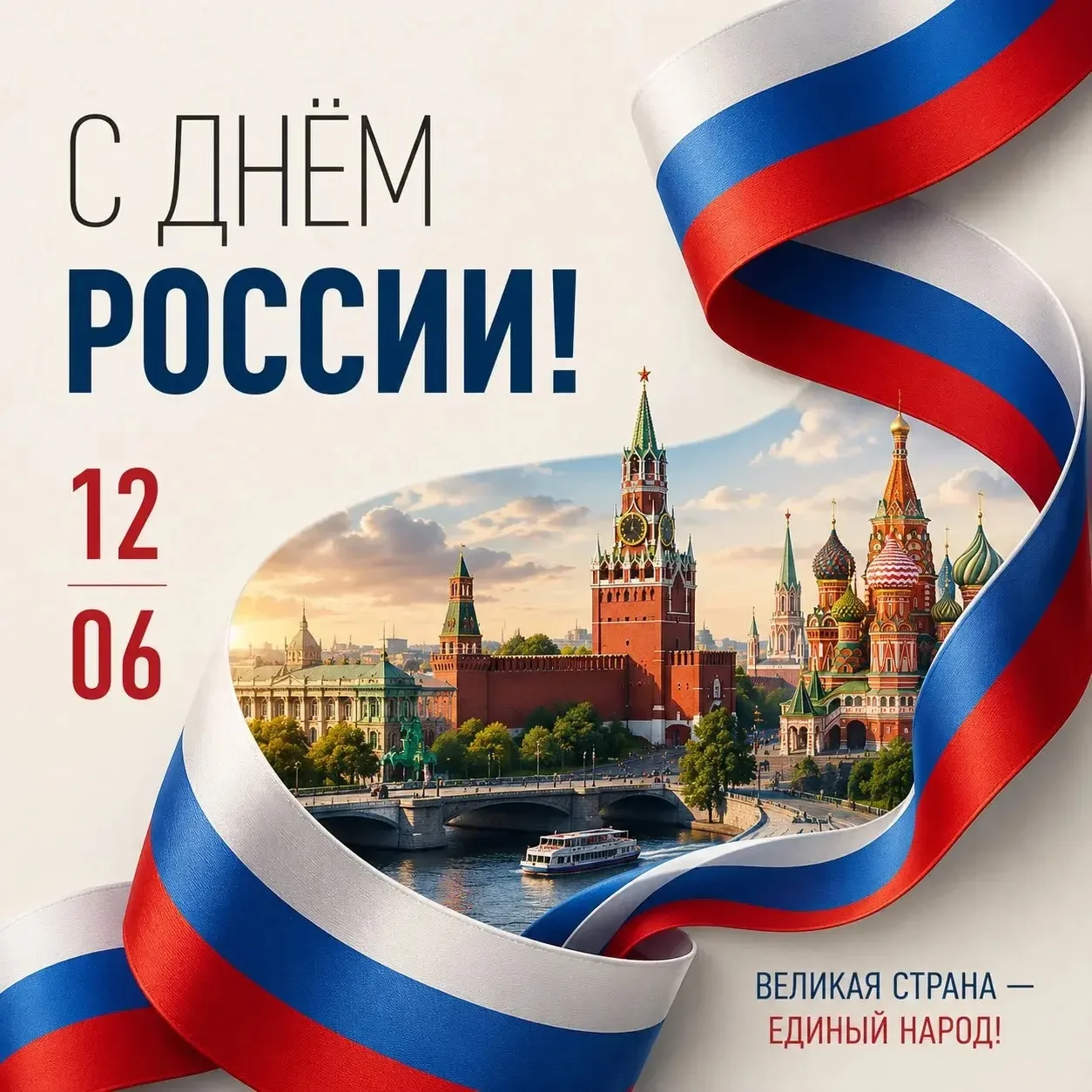 Поздравляем вас с Днём России, желаем вам быть достойными гражданами своей страны, чтить и помнить д