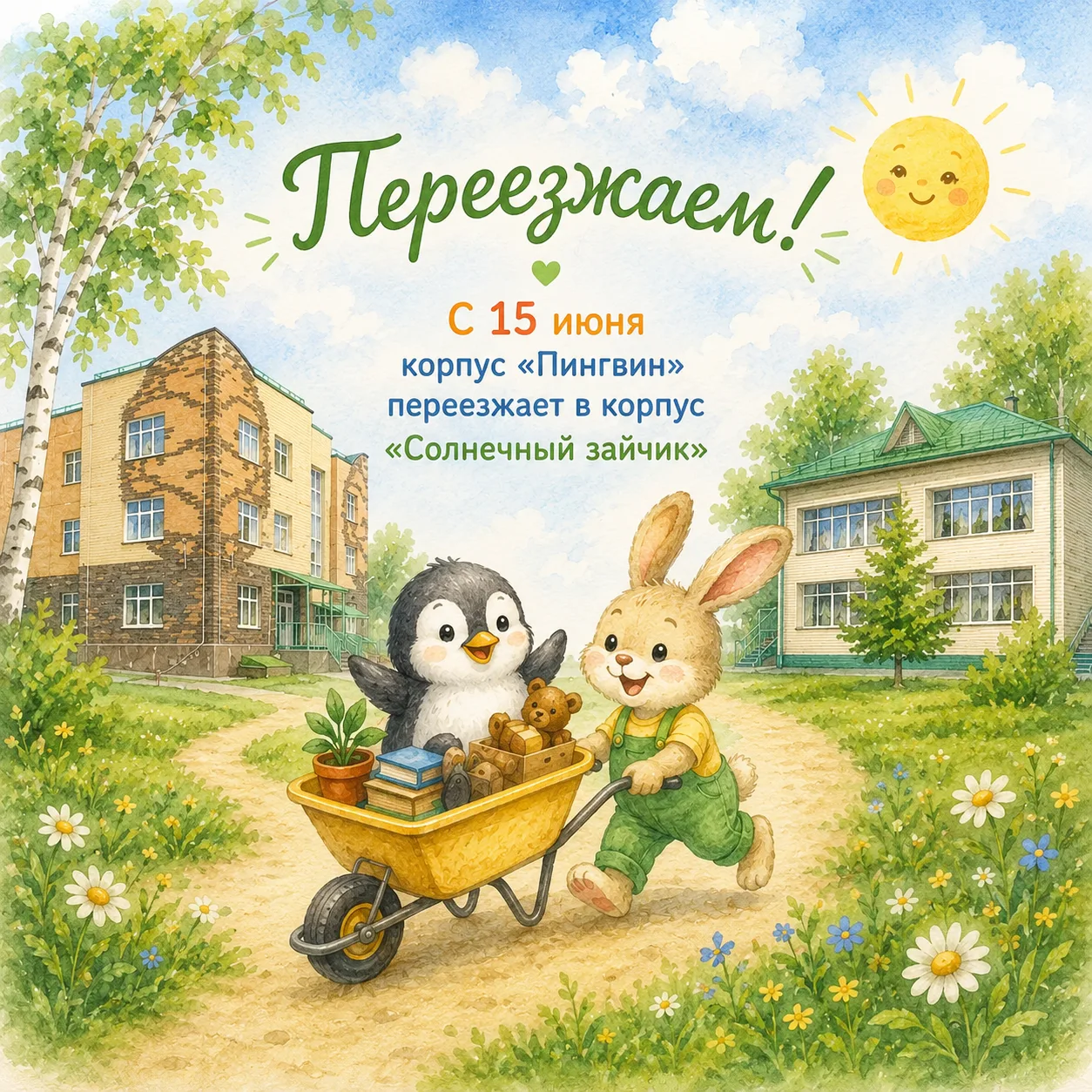 Уважаемые родители!

С 15 июня корпус «Пингвин» закрывается на проведение санитарно-гигиенических ра