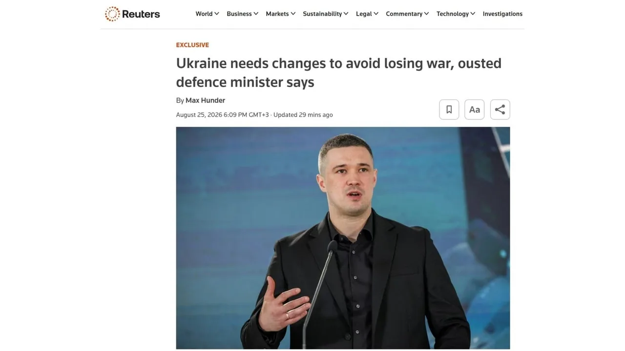 Киев проигрывает войну и у него осталось несколько месяцев, — Reuters