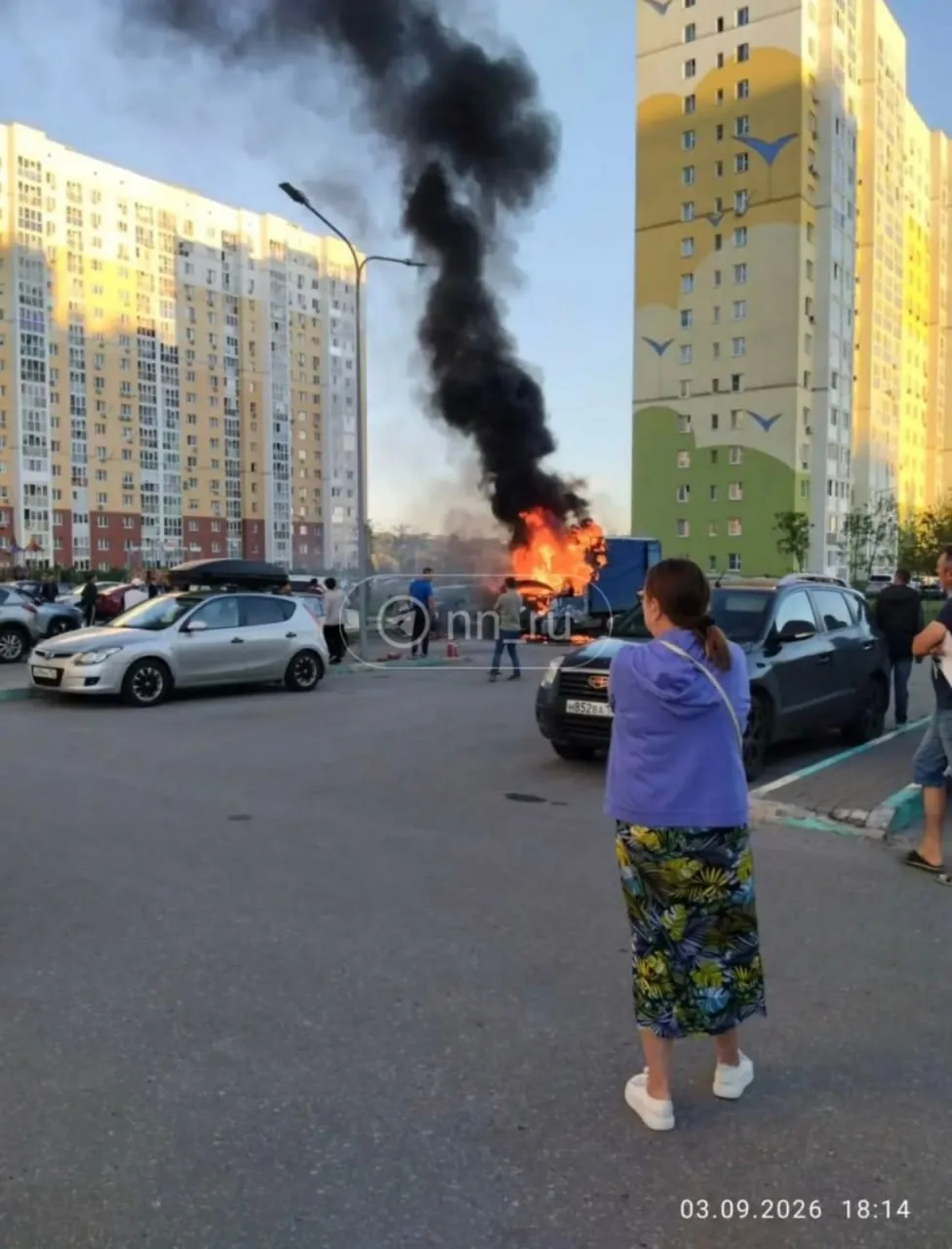 ❗️«Газель» загорелась в микрорайоне Юг на Автозаводе
